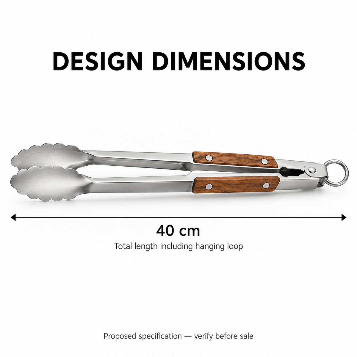 Acacia-Handle BBQ Tongs
