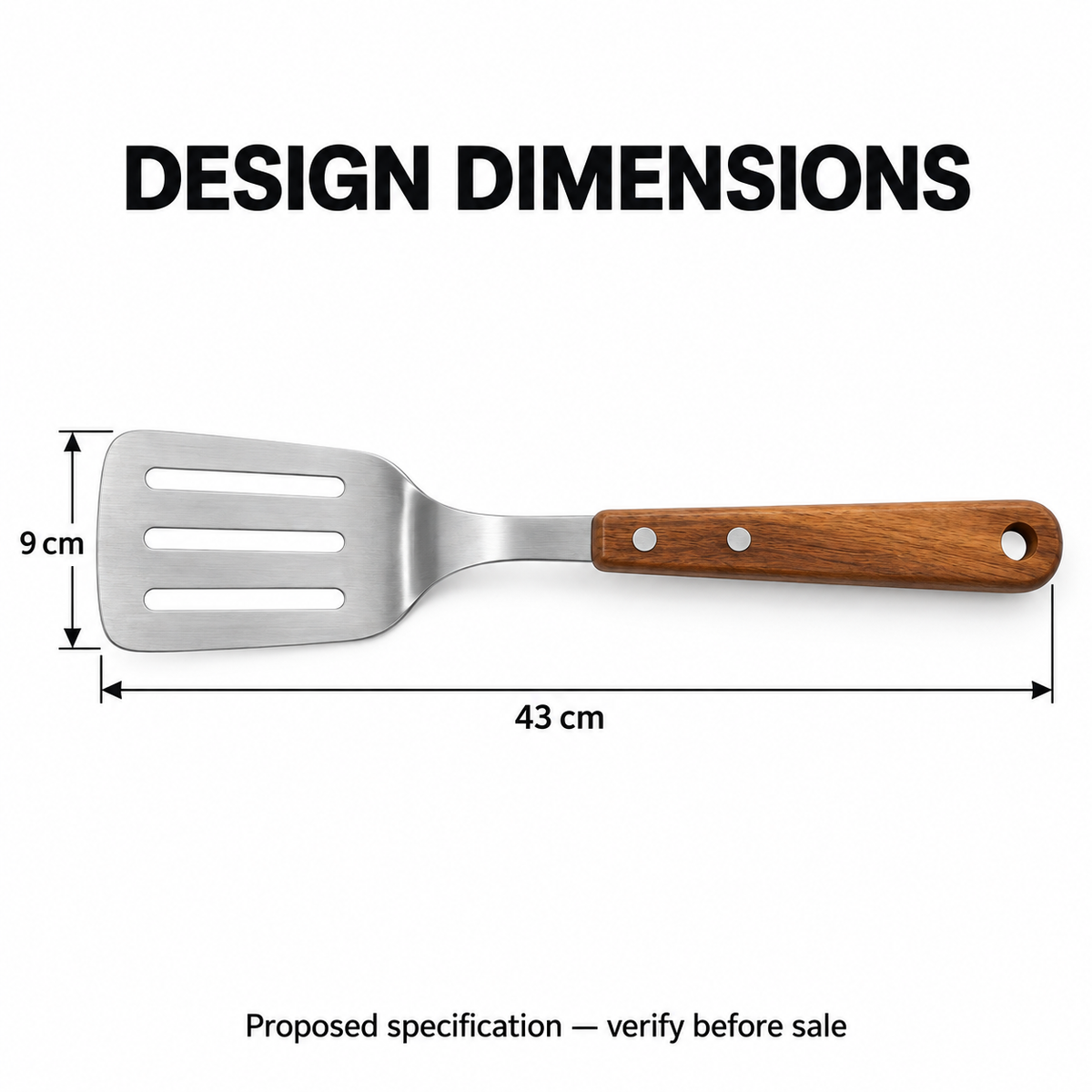 Acacia-Handle Slotted BBQ Spatula