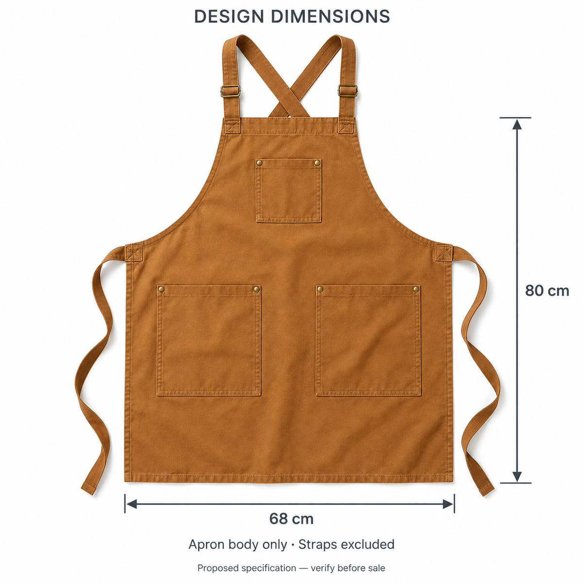 Caramel Cross-Back Canvas Apron