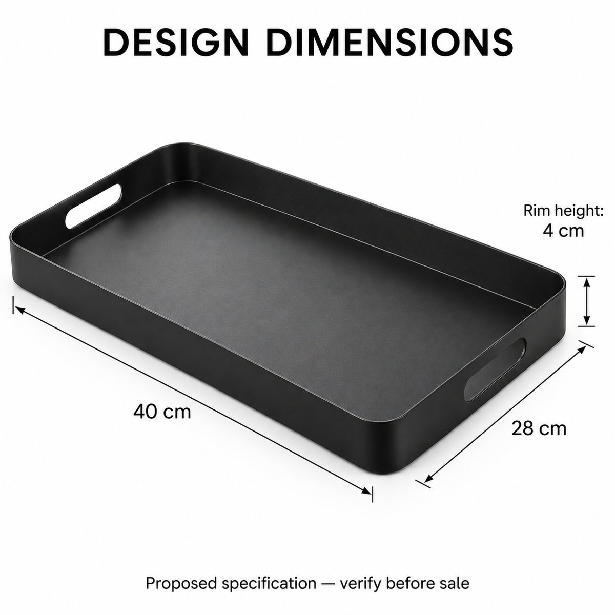 Matte Black Serving Tray