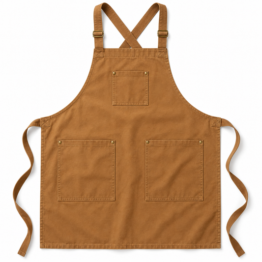 Caramel Cross-Back Canvas Apron