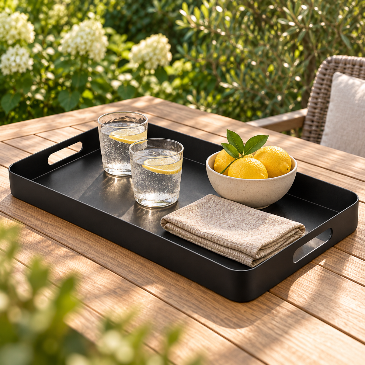 Matte Black Serving Tray