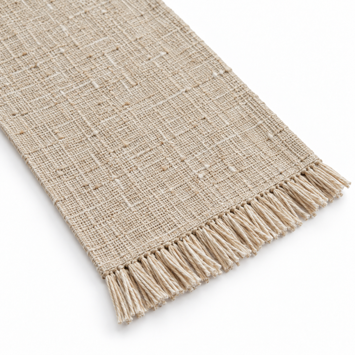 Natural Fringed Table Runner