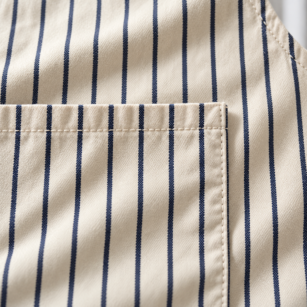 Navy Butcher Stripe Apron
