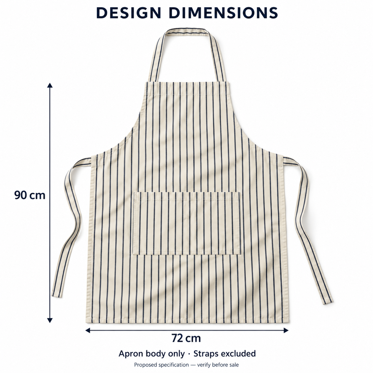 Navy Butcher Stripe Apron
