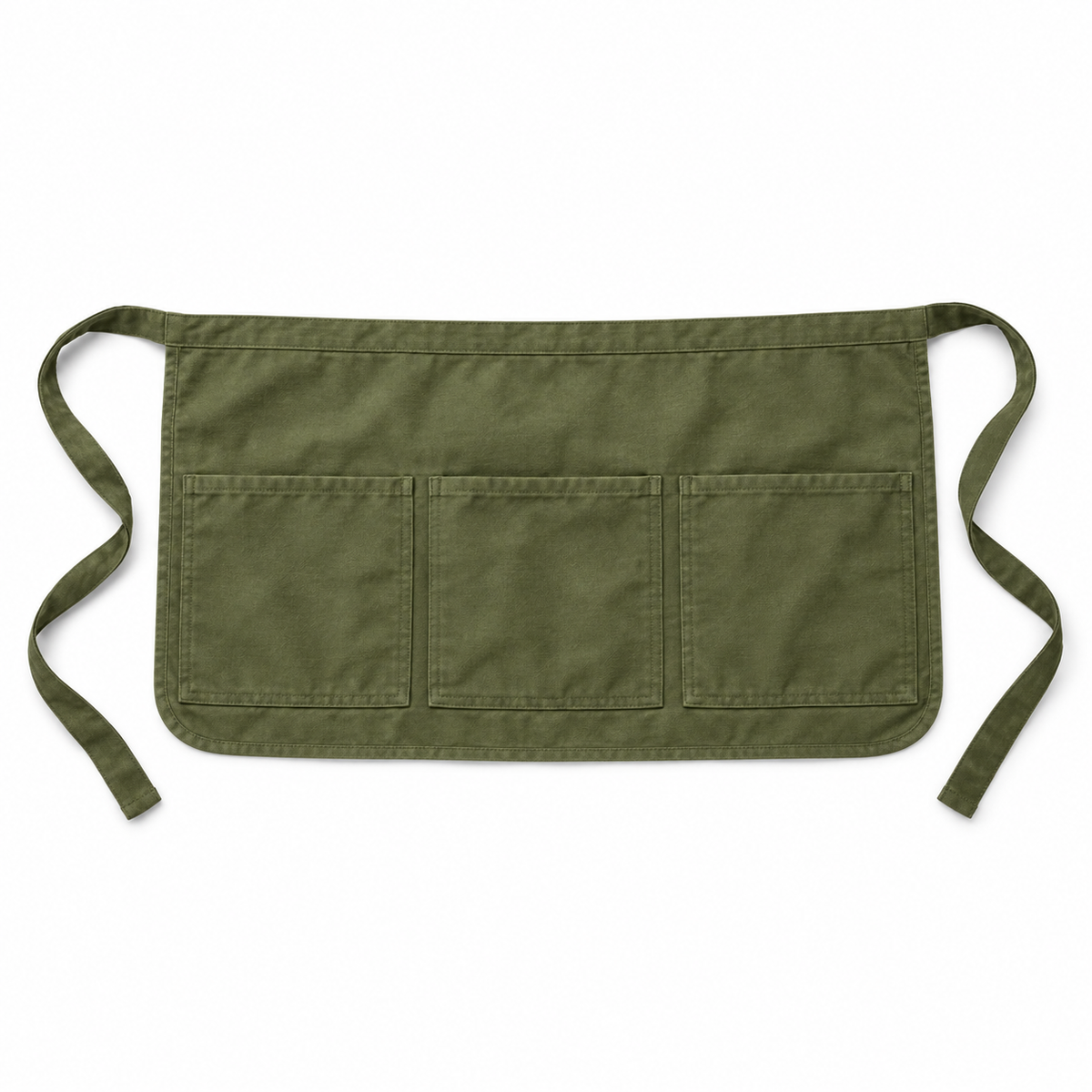 Olive Three-Pocket Waist Apron