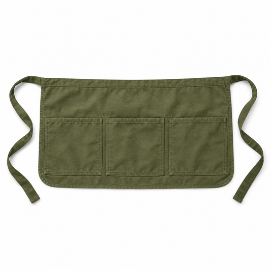 Olive Three-Pocket Waist Apron