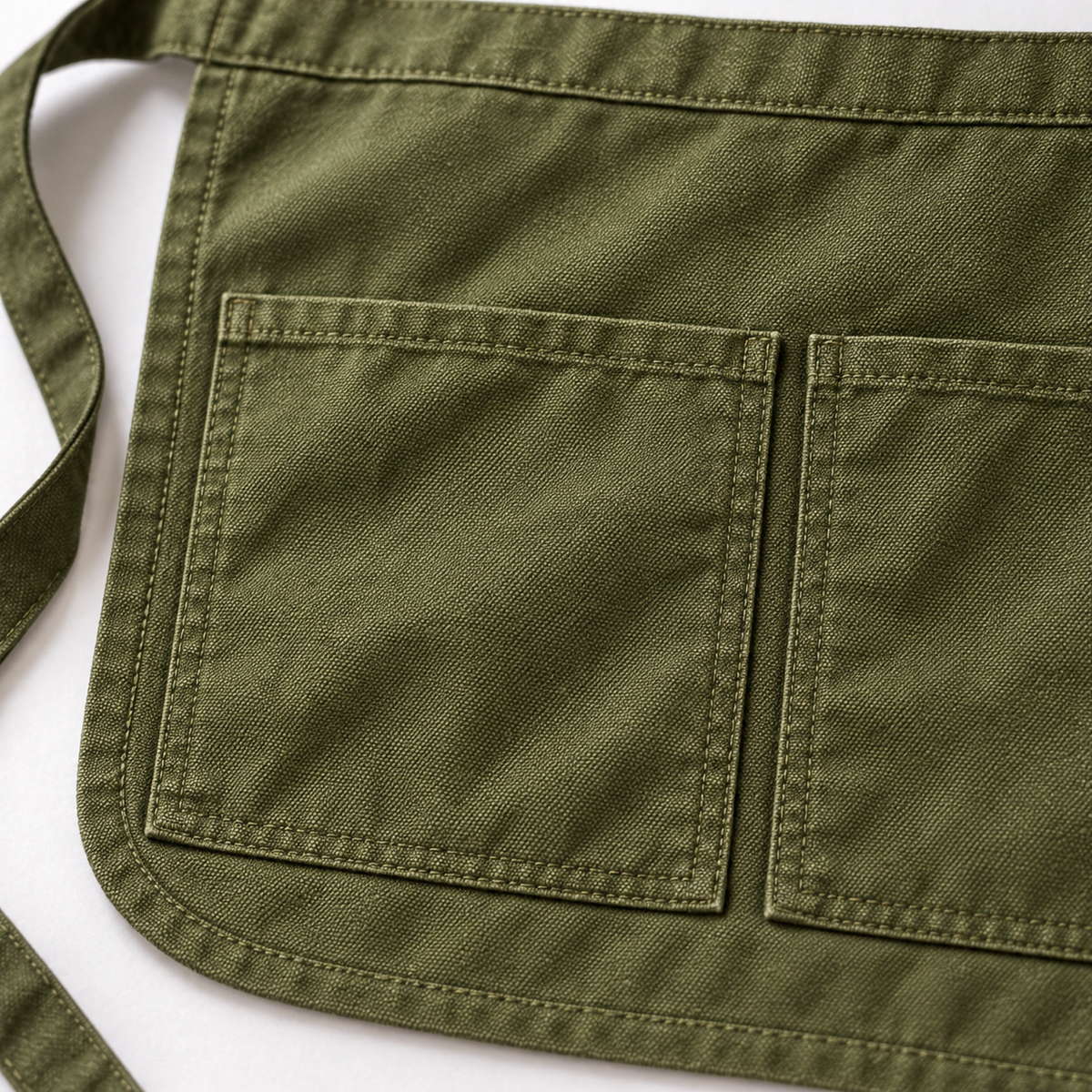 Olive Three-Pocket Waist Apron