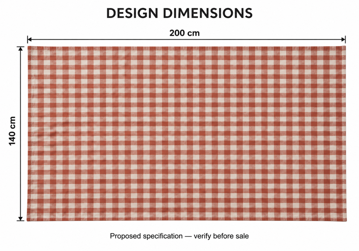 Rust Check Picnic Tablecloth